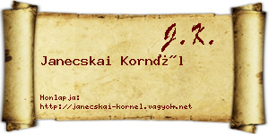 Janecskai Kornél névjegykártya